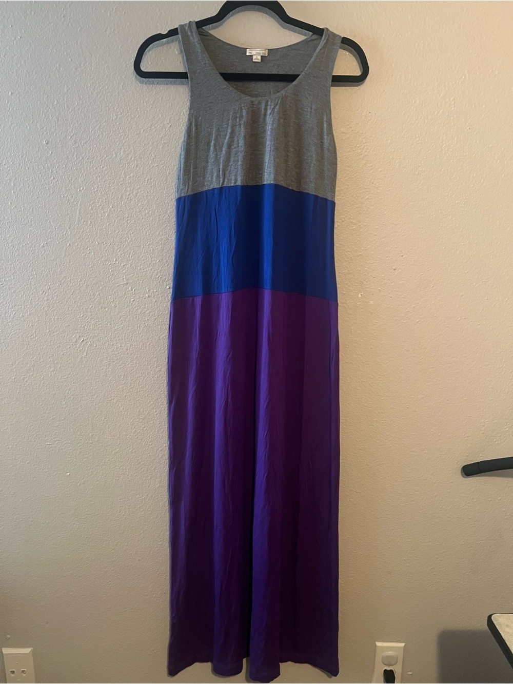 Gap Maxi Dress sz S Women Colorblock Purple Blue Gray Aloha Beachy Y2K Festival